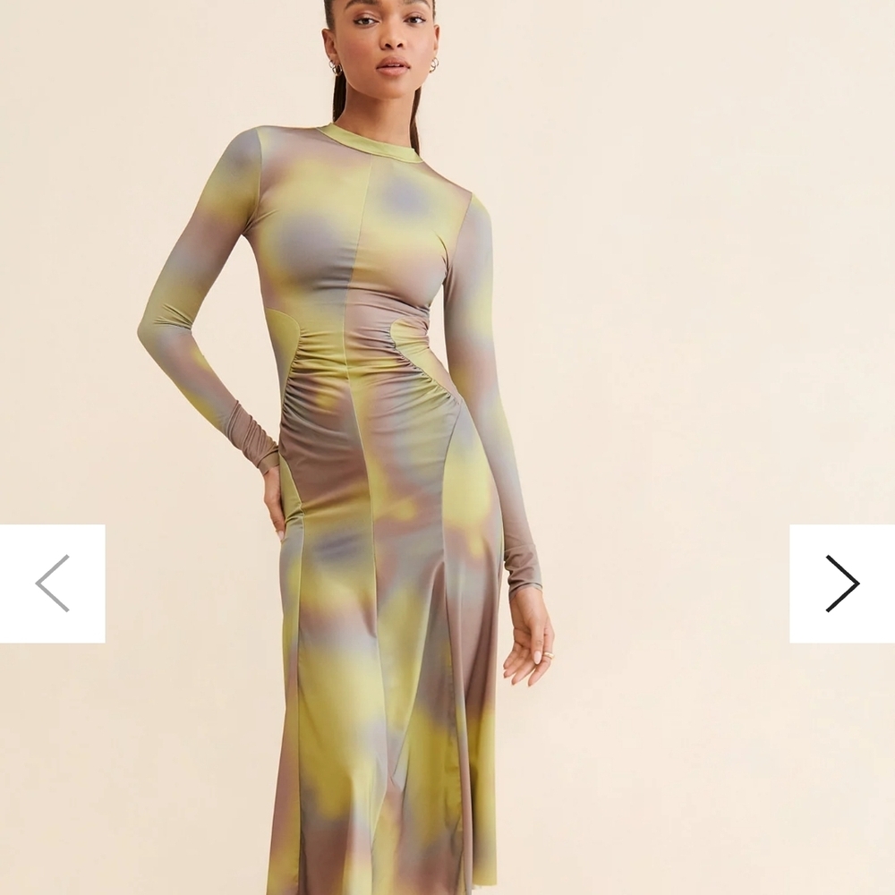 Silence + Noise Multicolor Long Sleeve Dress